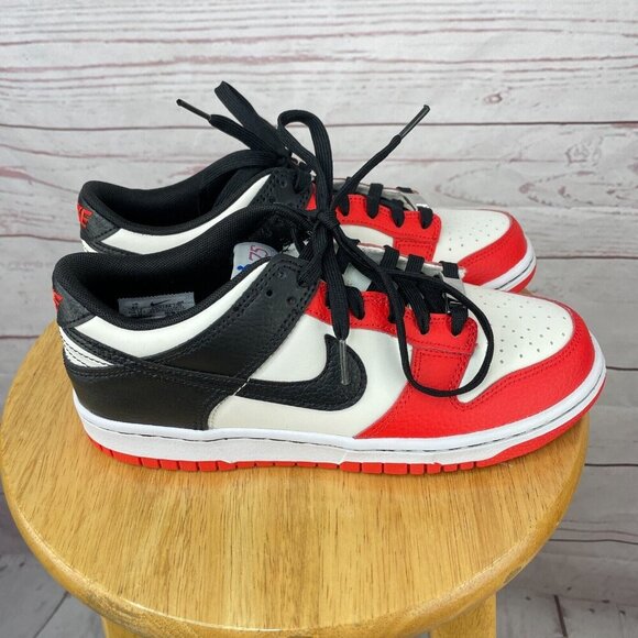 Nike Dunk Low EBM NBA 75 Anniversary Chicago Chile‎ Red (GS) DO6288-100 Size 6Y - Picture 6 of 11